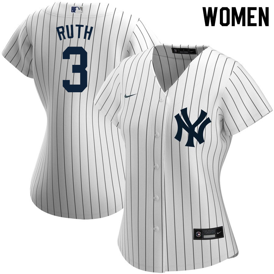 2020 Nike Women #3 Babe Ruth New York Yankees Baseball Jerseys Sale-White